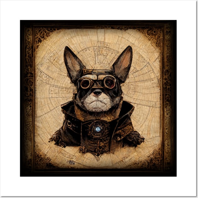 French Bulldog Surreal Steampunk Artwork, Dog Lover Wall Art by maxdax